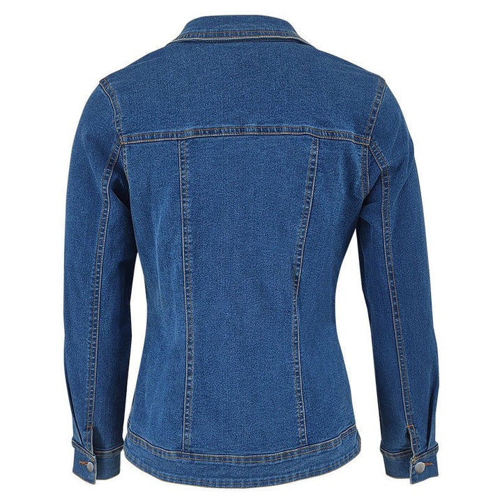 Fitted Denim Button-Up Jacket