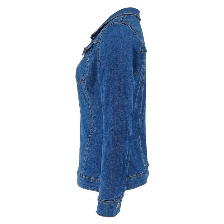 Fitted Denim Button-Up Jacket