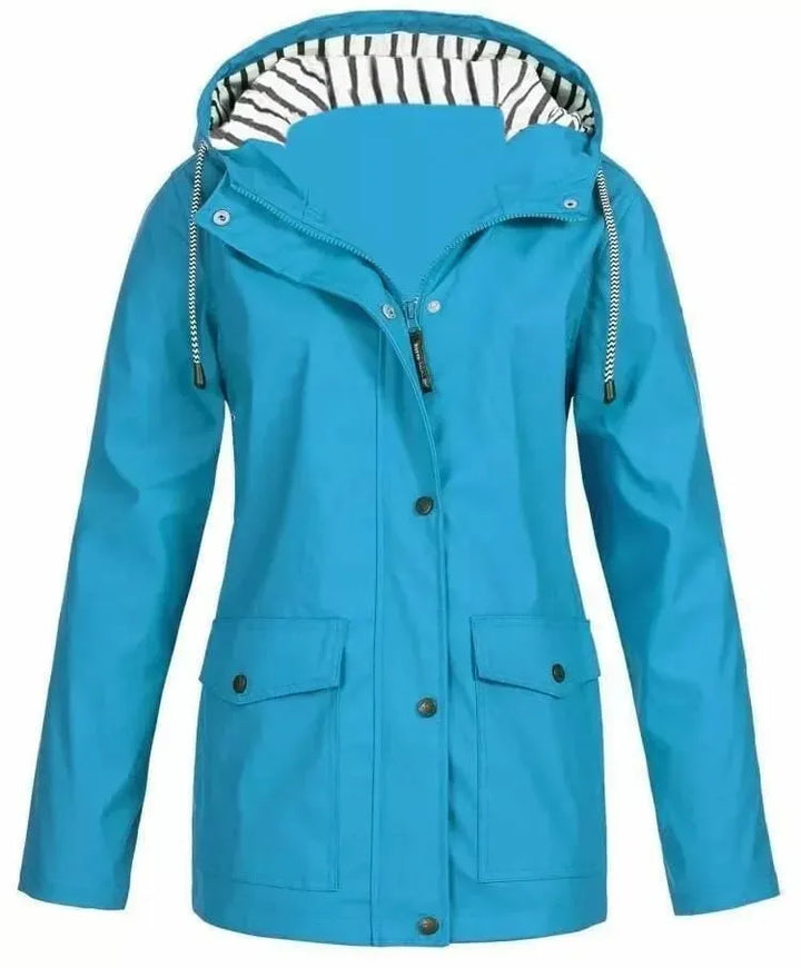 Hooded Rain Jacket with Pockets