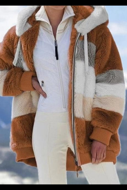 Color-Block Hooded Fleece Jacket