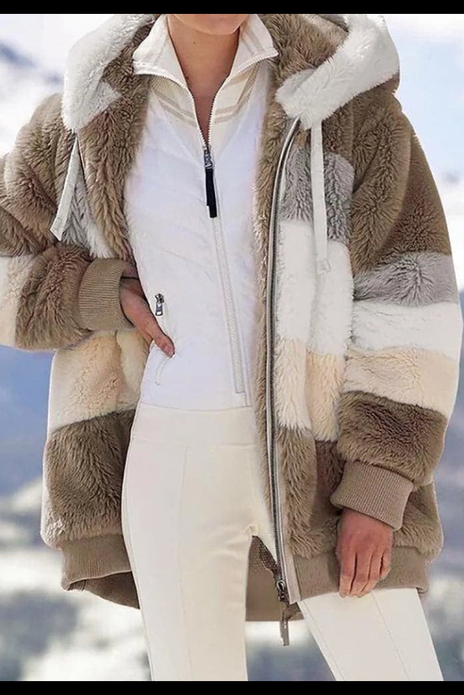 Color-Block Hooded Fleece Jacket