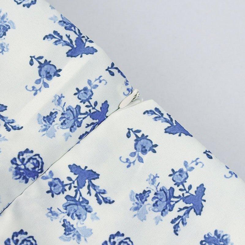 Floral Square Neck Midi Dress with Puff Sleeves