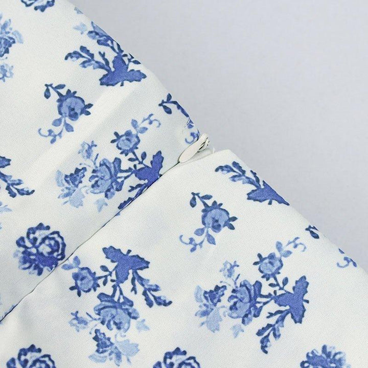 Floral Square Neck Midi Dress with Puff Sleeves
