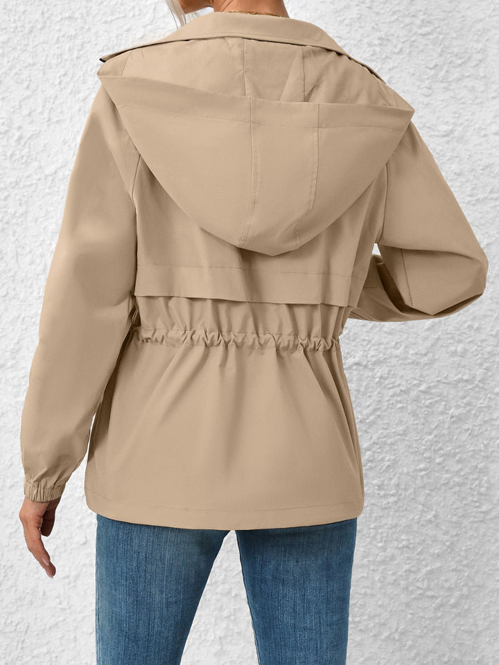 Drawstring Zip-Up Hooded Jacket