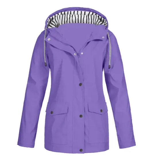 Hooded Rain Jacket with Pockets