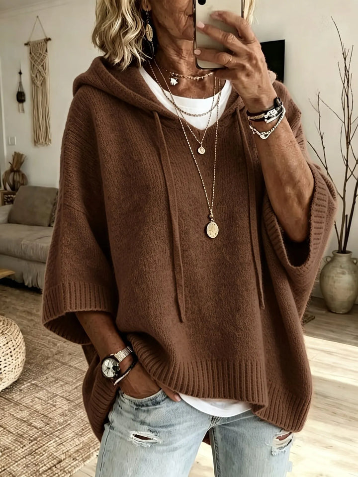 Oversized Knit Hooded Sweater
