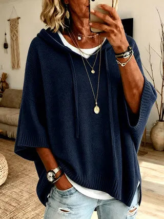 Oversized Knit Hooded Sweater