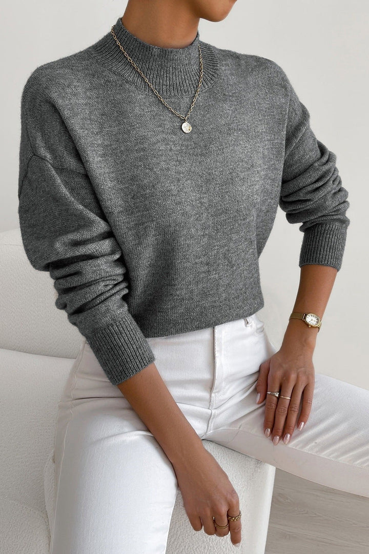 Mock Neck Soft Knit Sweater