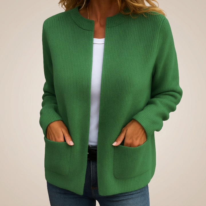 Zip-Up Knit Cardigan with Pockets