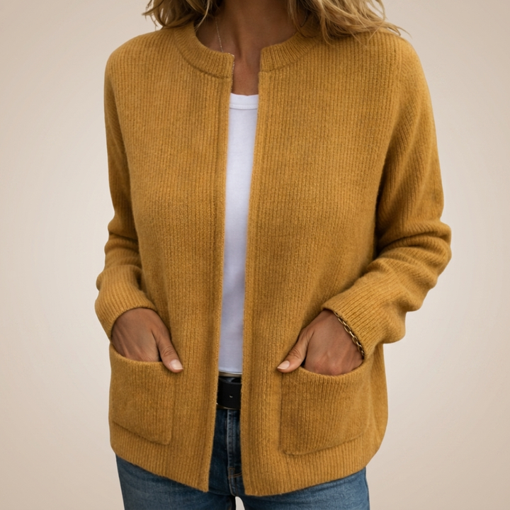Zip-Up Knit Cardigan with Pockets