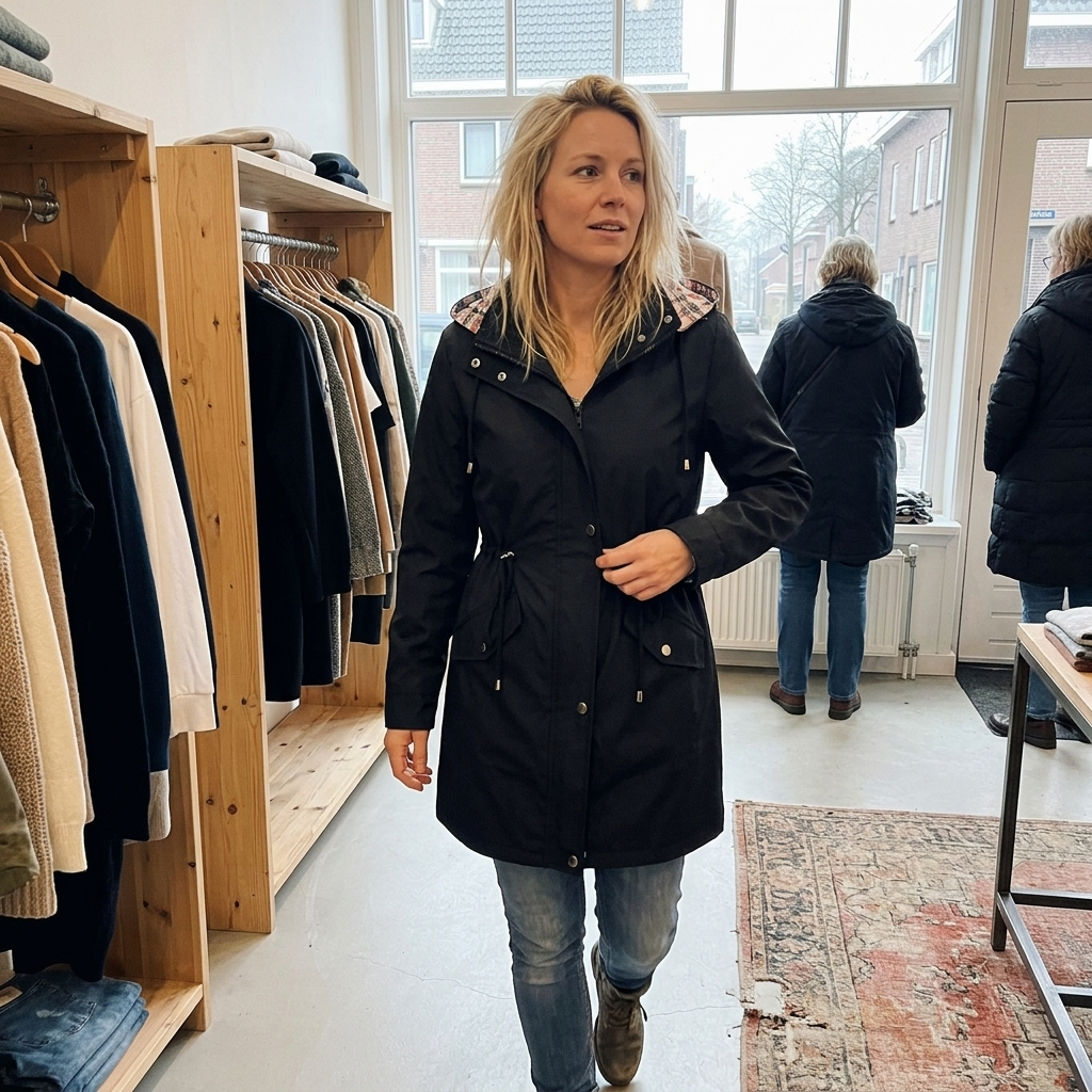 Long Raincoat with Detachable Hood