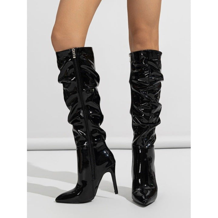 High-Shine Slouchy Knee-High Boots