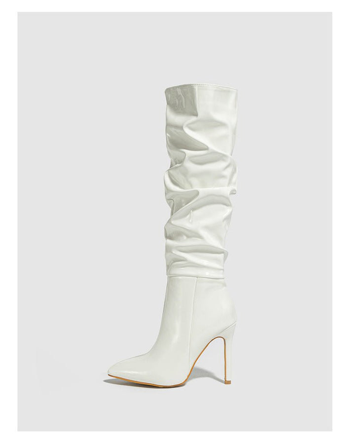 High-Shine Slouchy Knee-High Boots