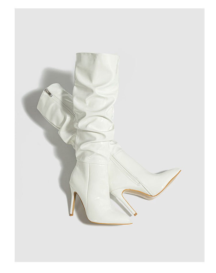 High-Shine Slouchy Knee-High Boots