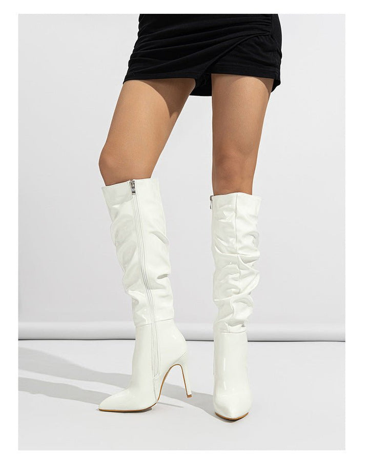 High-Shine Slouchy Knee-High Boots