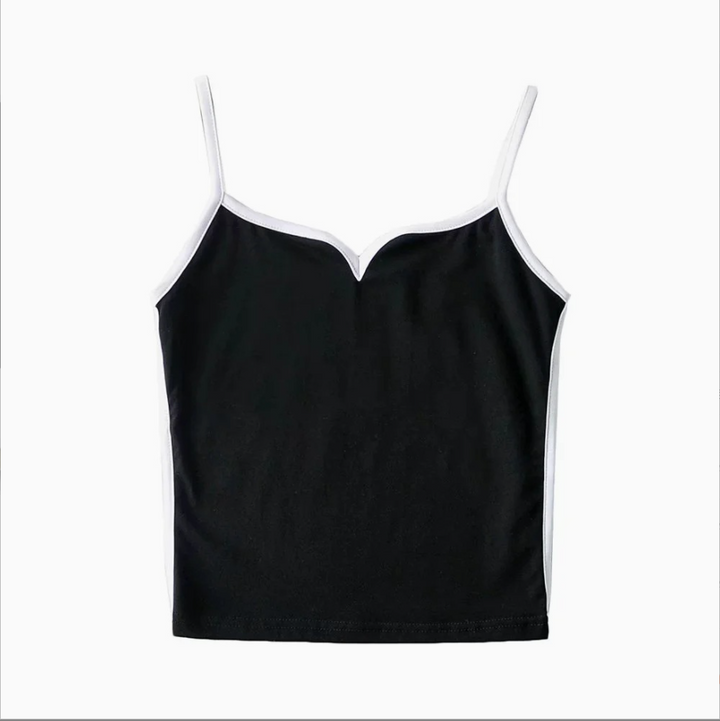 Heart Neckline Cami Top with Adjustable Straps