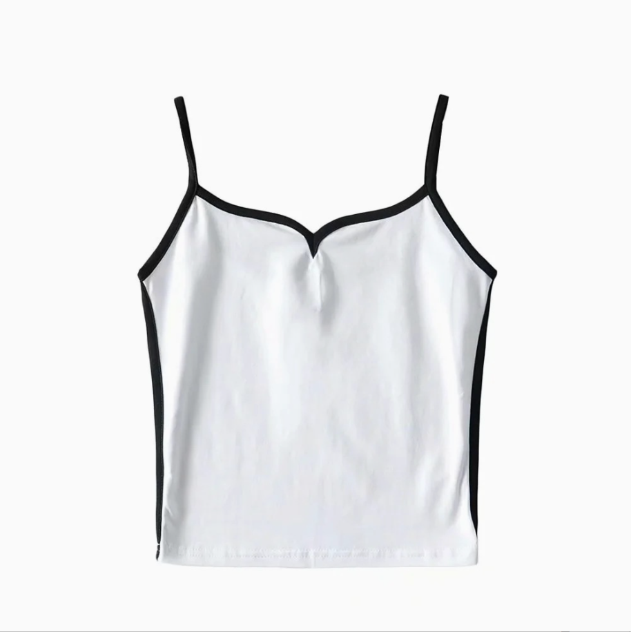Heart Neckline Cami Top with Adjustable Straps