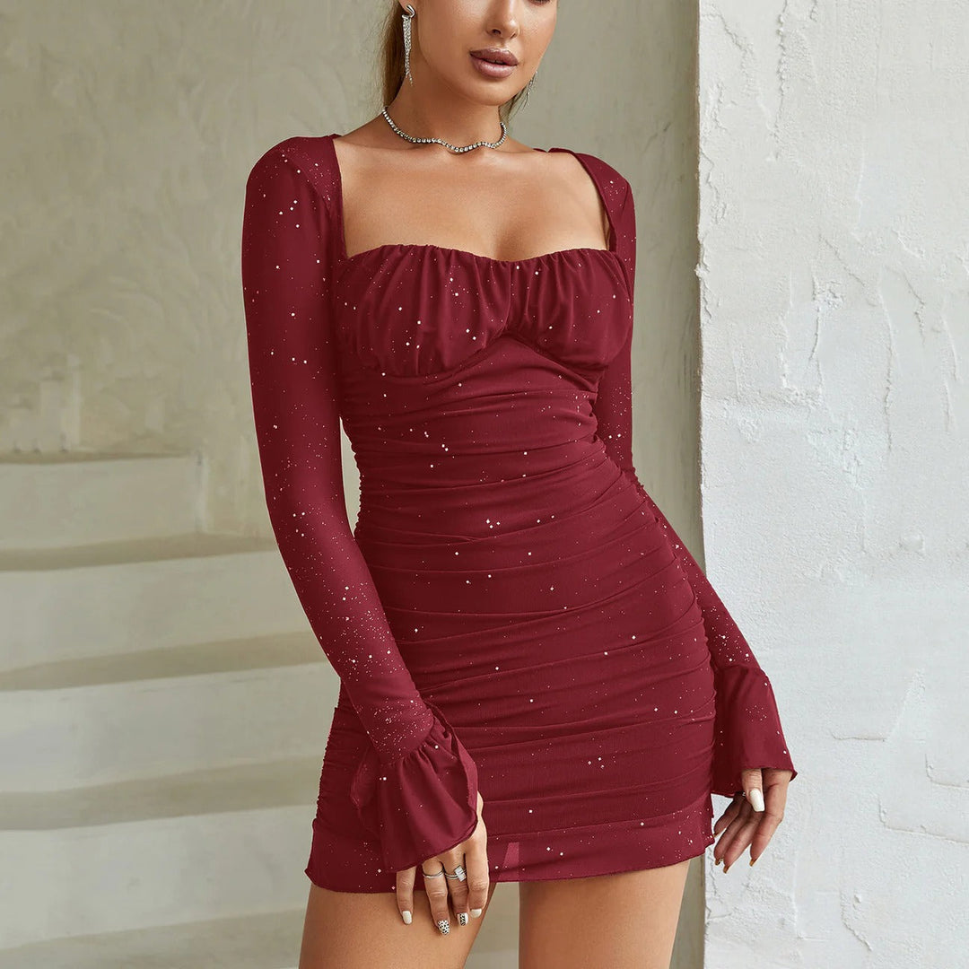 Glitter Square Neck Mini Dress