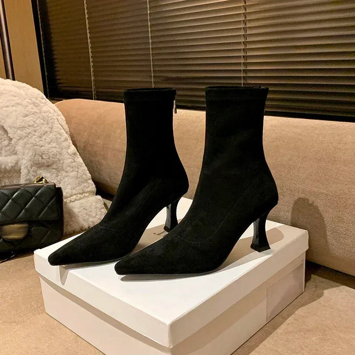 Elegant Pointed Toe Stiletto Ankle Boots