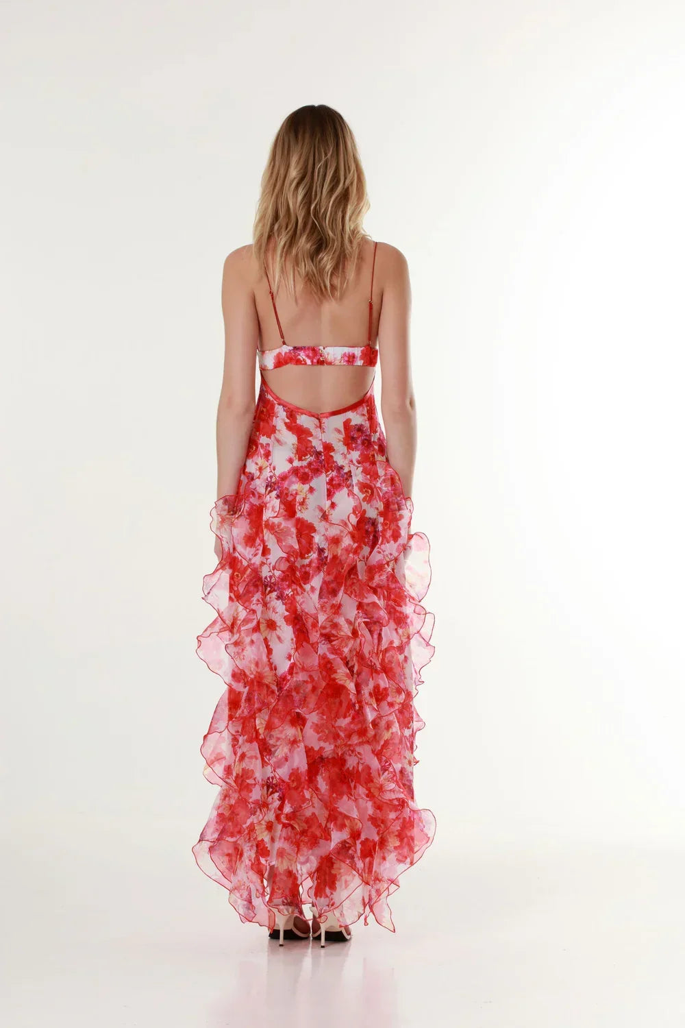 Colourful Floral Spaghetti Strap Maxi Dress