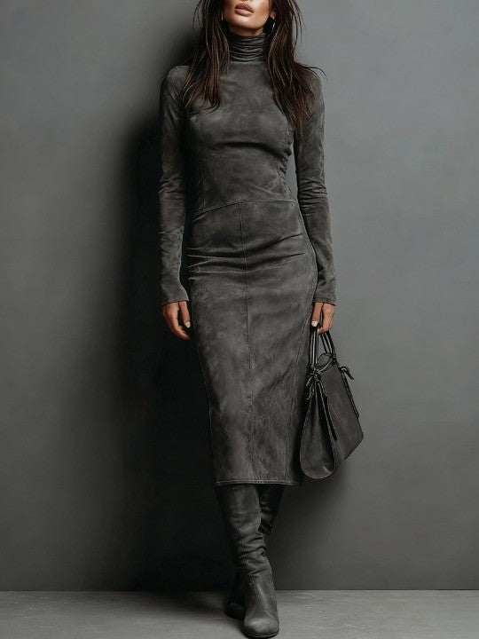 Luxe Suede Midi Dress