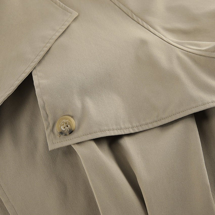 Cropped Khaki Trench Jacket