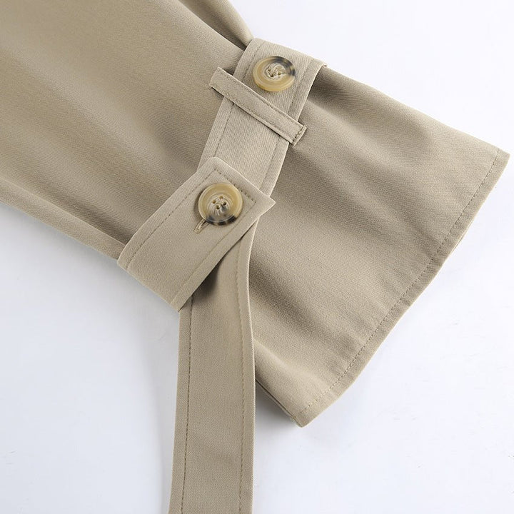 Cropped Khaki Trench Jacket