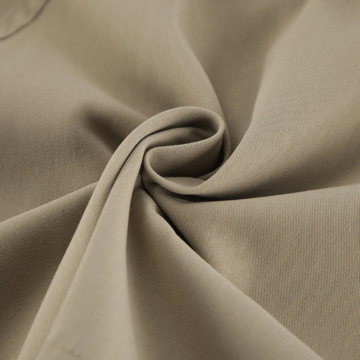 Cropped Khaki Trench Jacket