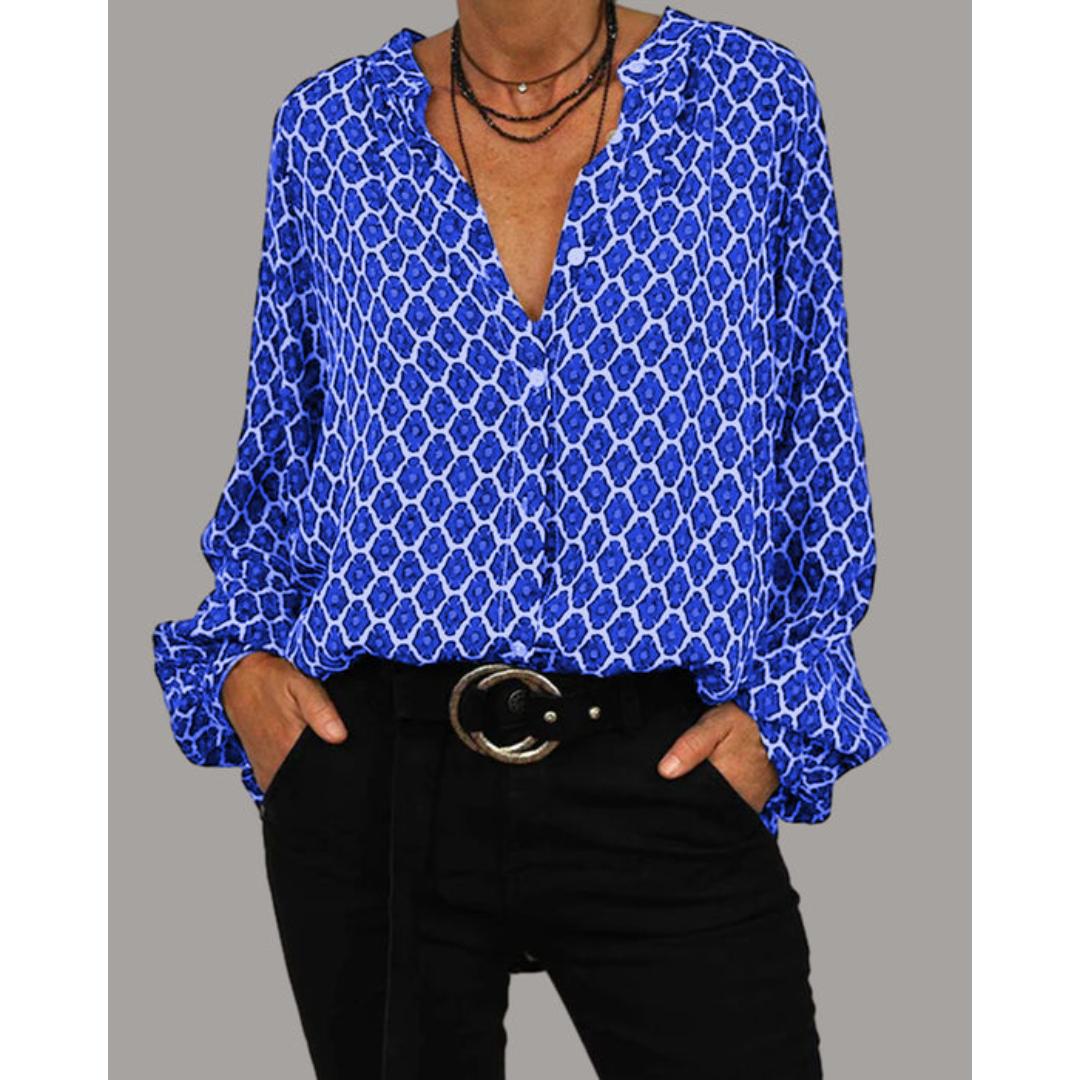 Effortless & Elegant V-Neck Blouse