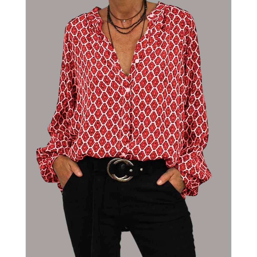 Effortless & Elegant V-Neck Blouse