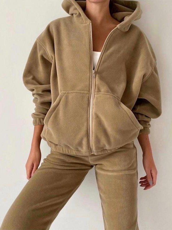 Fleece Zip-Up Jacket & Jogger Set