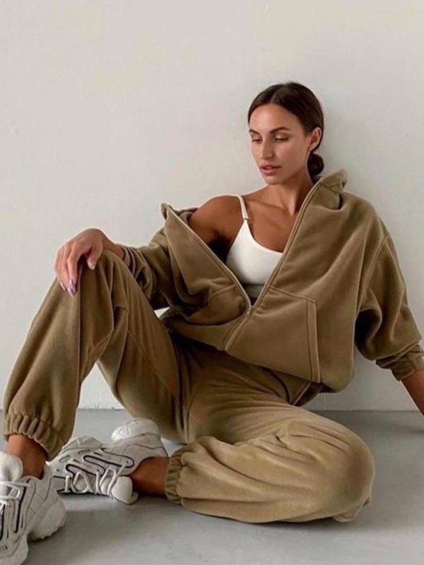 Fleece Zip-Up Jacket & Jogger Set
