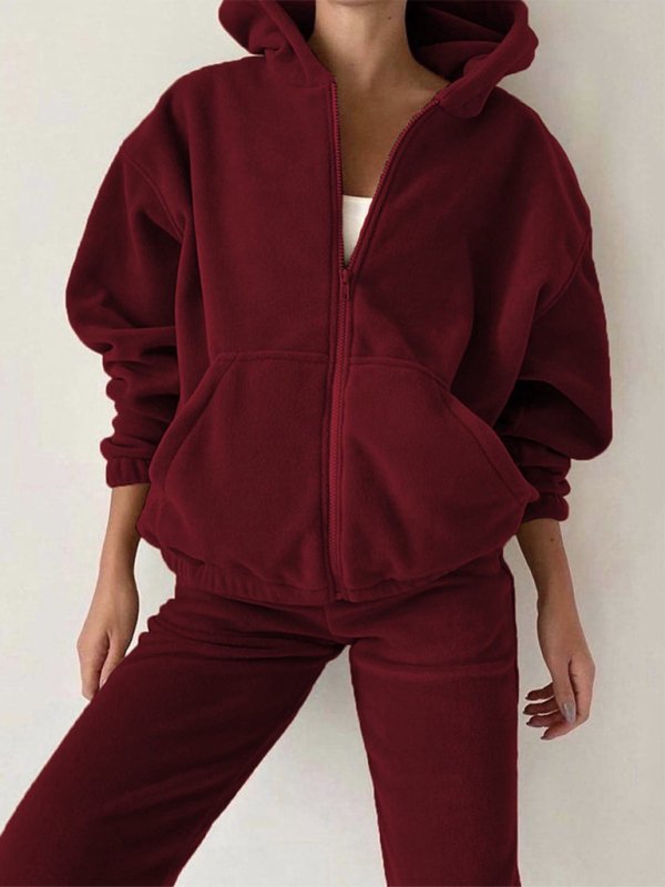 Fleece Zip-Up Jacket & Jogger Set