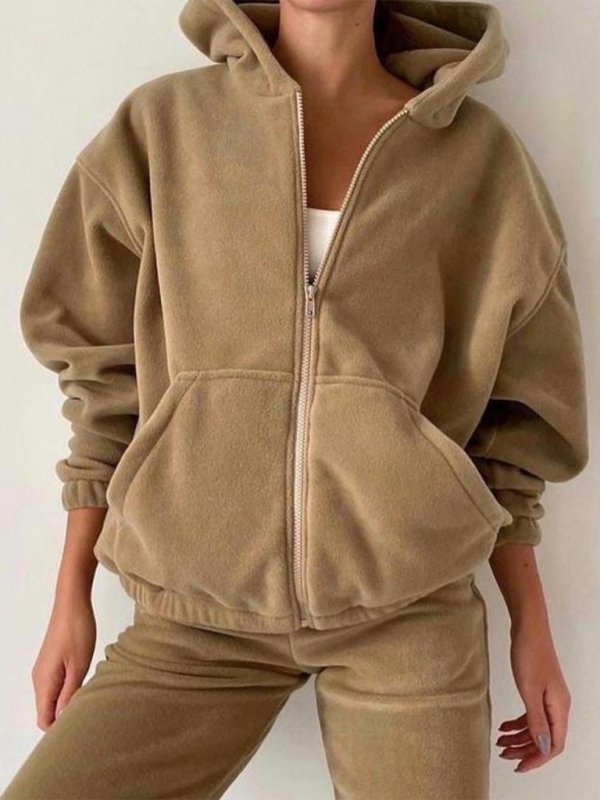 Fleece Zip-Up Jacket & Jogger Set