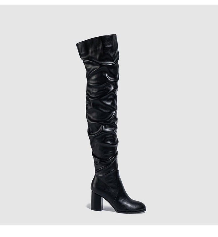 Luxe Over-the-Knee Block Heels Boots