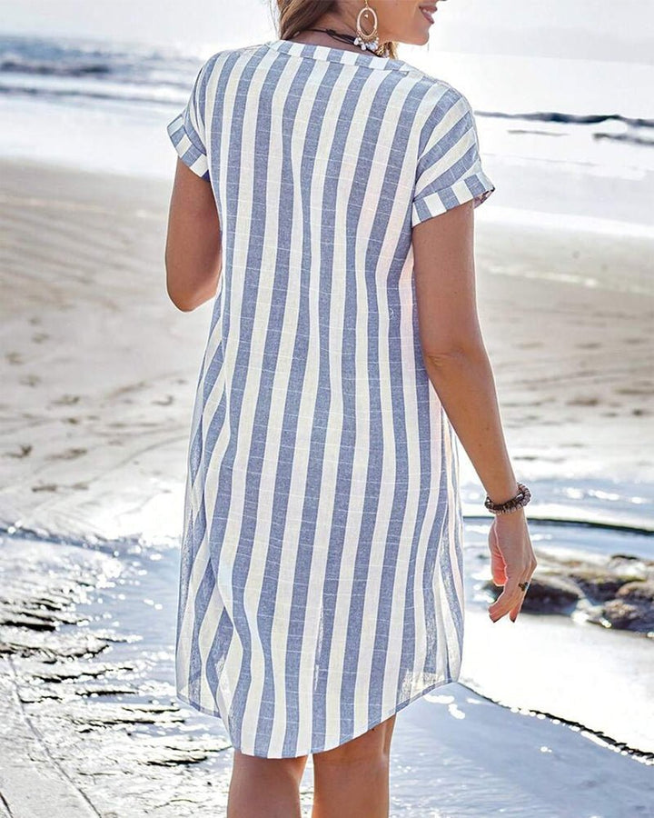 Effortless & Timeless Striped Shirt Dress