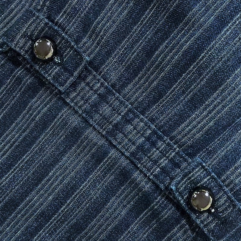 Military-Inspired Double-Breasted Denim Jacket