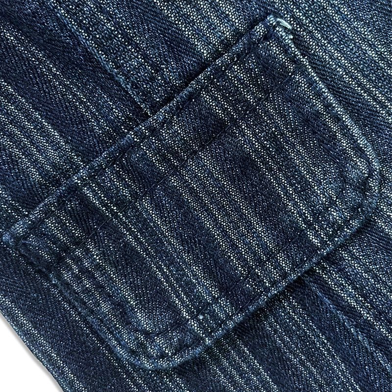 Military-Inspired Double-Breasted Denim Jacket