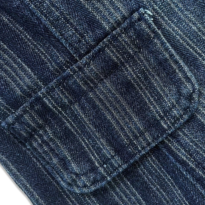 Military-Inspired Double-Breasted Denim Jacket