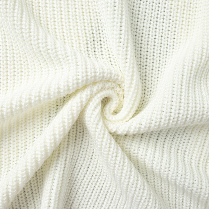 Open-Back Chunky Turtleneck Sweater