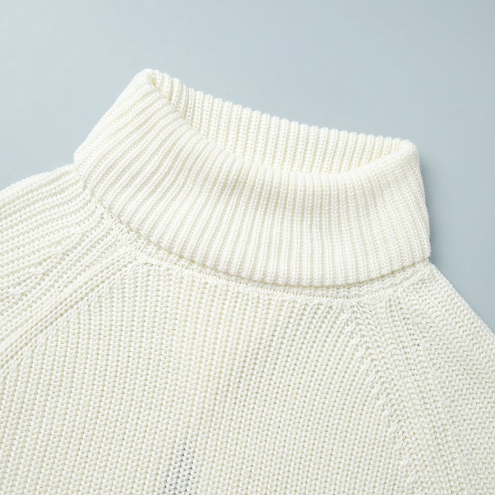 Open-Back Chunky Turtleneck Sweater