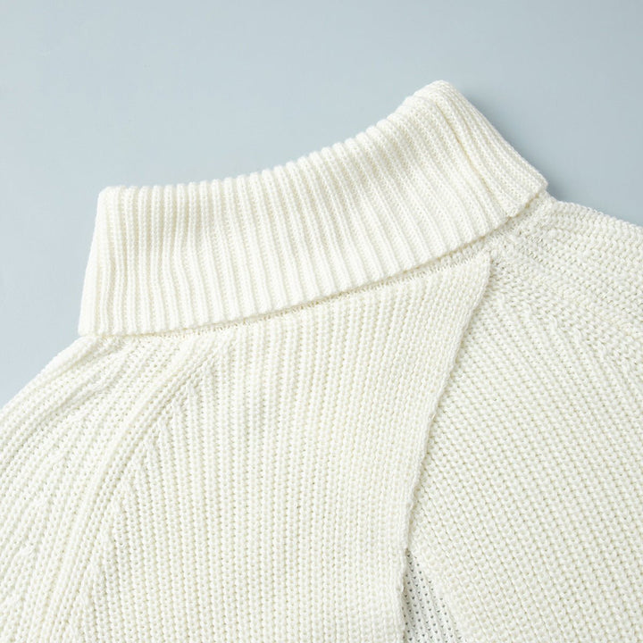 Open-Back Chunky Turtleneck Sweater