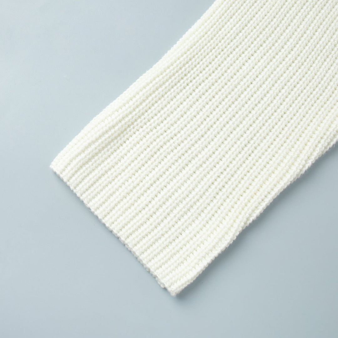 Open-Back Chunky Turtleneck Sweater