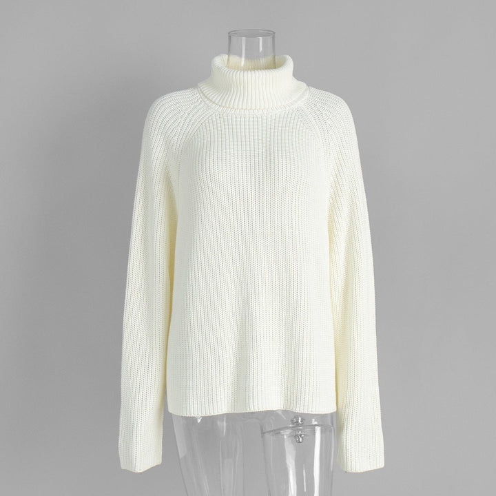 Open-Back Chunky Turtleneck Sweater