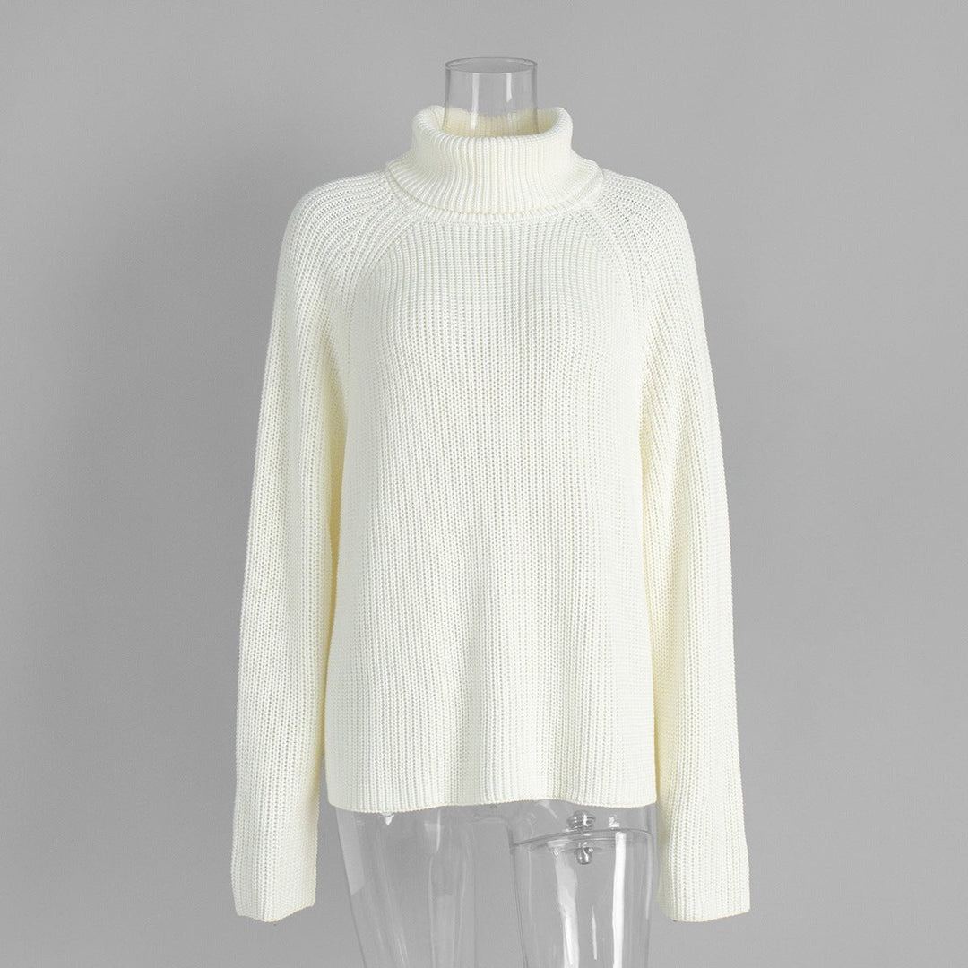 Open-Back Chunky Turtleneck Sweater