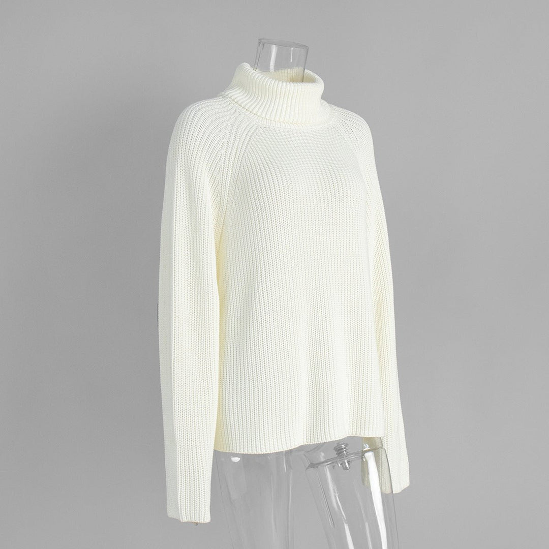 Open-Back Chunky Turtleneck Sweater