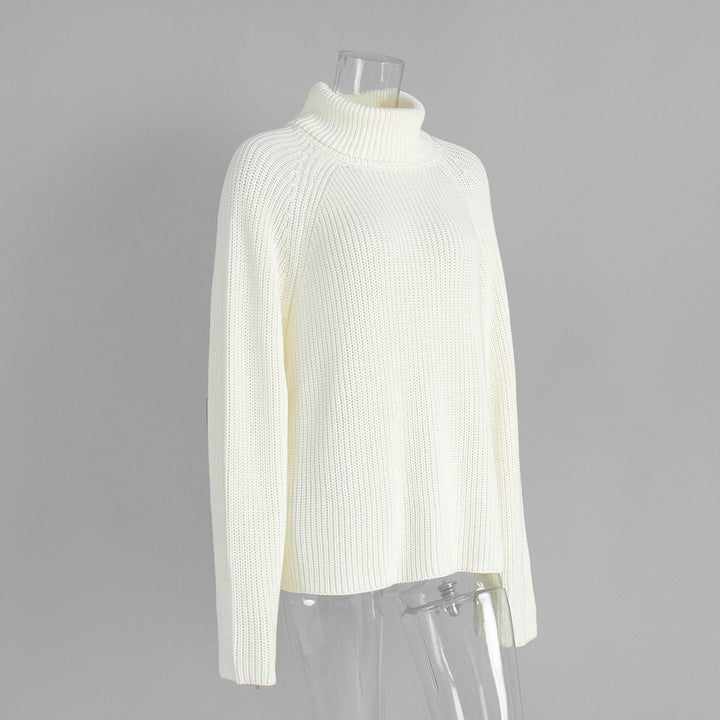 Open-Back Chunky Turtleneck Sweater