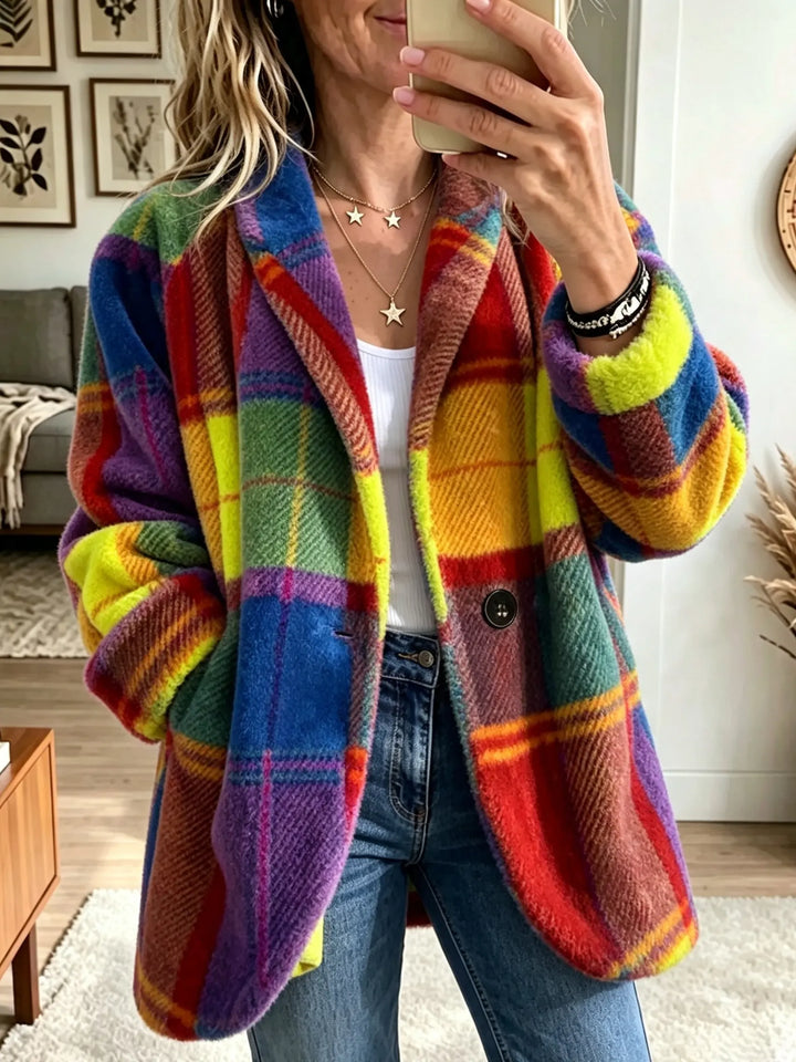Colorful Plaid Relaxed Coat