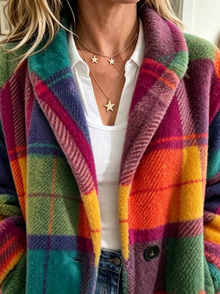 Colorful Plaid Relaxed Coat