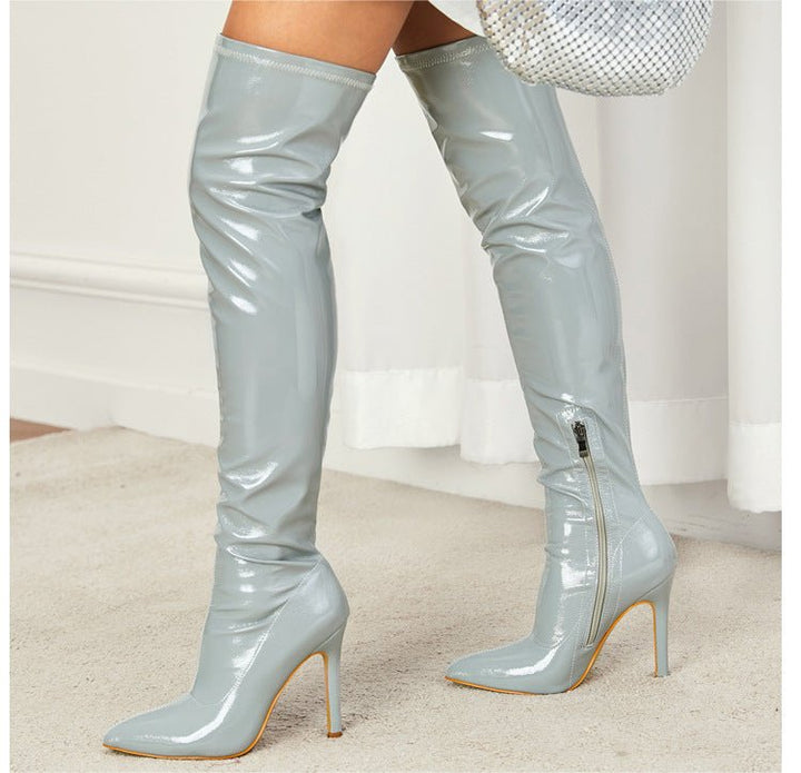 Patent Leather Over-the-Knee Boots